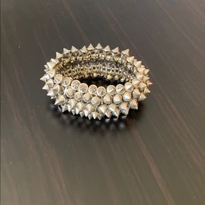 Metal spikes bracelet - edgy spiky stretch goth